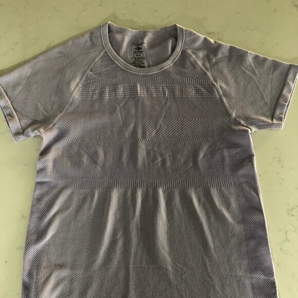 Athletic Works Dri-More Activewear Sh Slv Crew Neck Nylon Top Lavender Sz M NWOT - Picture 2 of 8